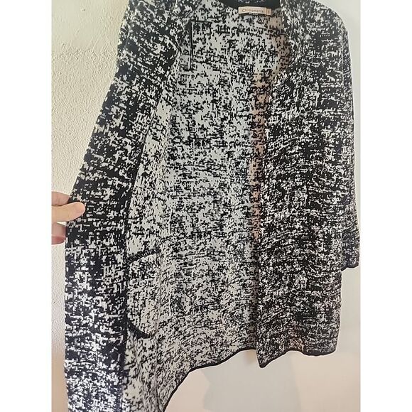 Chiaramente Cardigan Sweater Cape Wool Blend Italy Women's Size Small Black - Picture 4 of 6